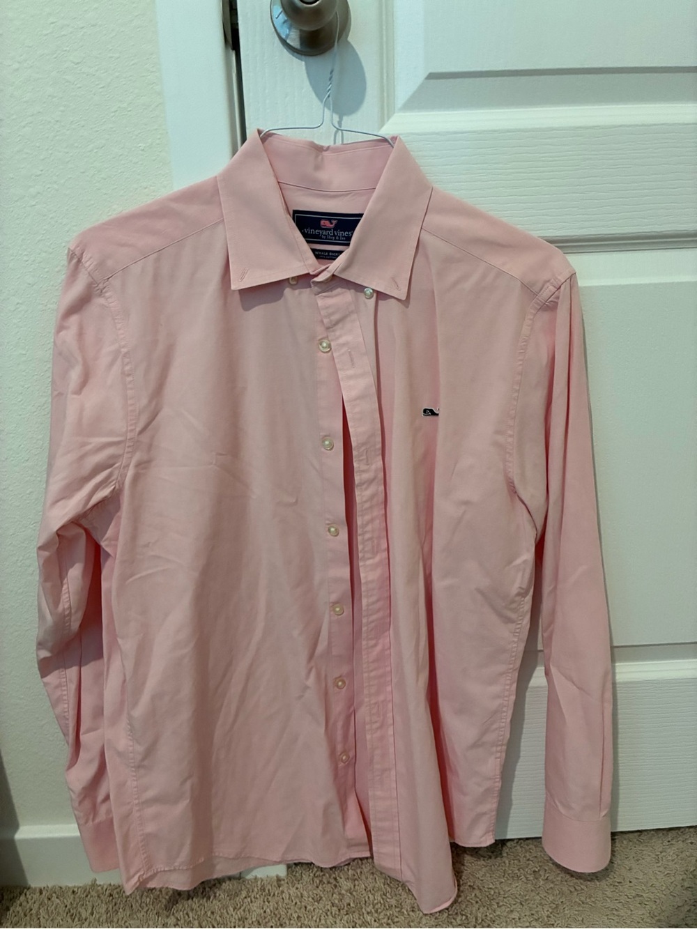 Vineyard Vines Men’s Light Pink Long-Sleeve Button-Down Shirt